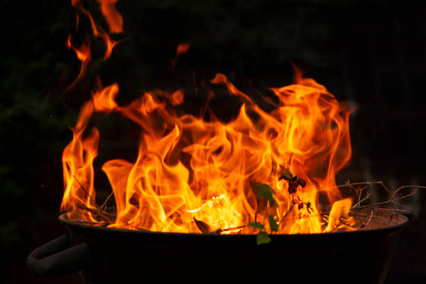 istock beautiful bright flames of burning branches 1413590494