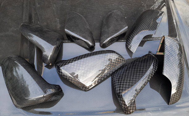 istock Mirror housing make by pure carbon fiber composite material 1413592934