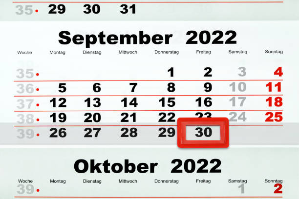 istock German calendar 2022 September 30  and October 1413593381