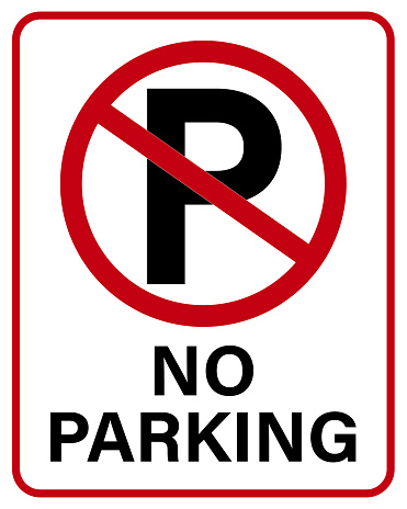 No parking sign board vector illustration isolated on the white background .