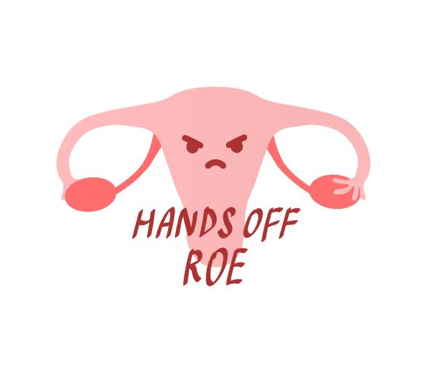 hands off roe. women's demanding continued access to abortion after the ban on abortions, - roe vs wade 幅插畫檔、美工圖案、卡通及圖標