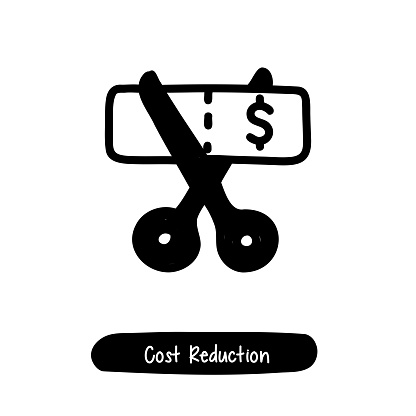 Cost Reduction Icon. Trendy Style Vector Illustration Symbol