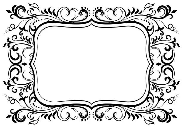 Vector illustration of Ornamental elegant floral baroque frame