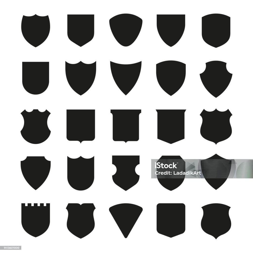 Black Shield Silhouettes Shields Awards Silhouette Knights Emblem Logo ...