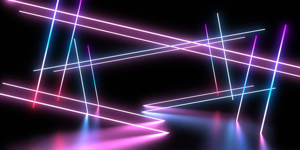 istock 3D abstract background with neon lights. neon cubes .space construction . .3d illustration 1413601952
