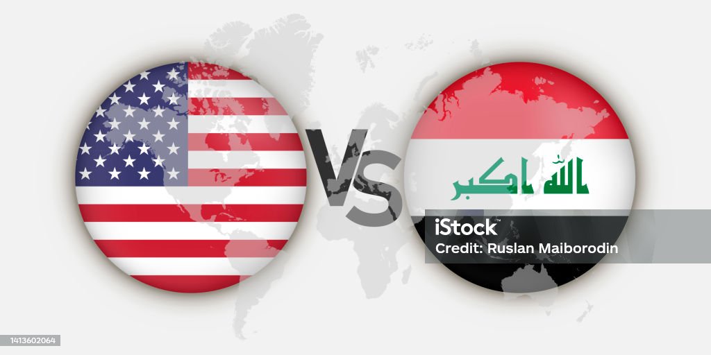 Usa Vs Iraq Flags Concept Vector Illustration Stock Illustration