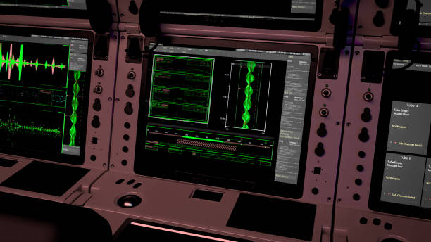 잠수함 통제실 - control room audio 뉴스 사진 이미지