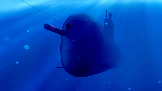 Disparo de torpedo en submarino photo