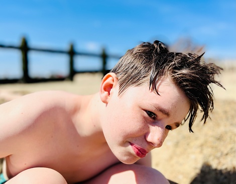 Boy on beach holiday