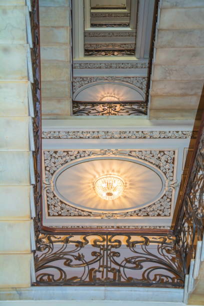 istock Staircases of a beautiful old marble staircase 1413604981