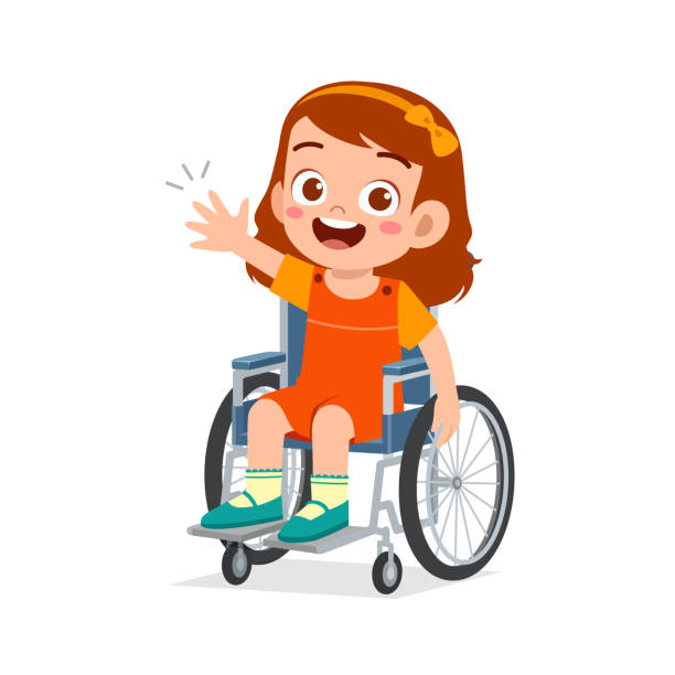 istock little kid sit on wheelchair and feel happy 1413605173