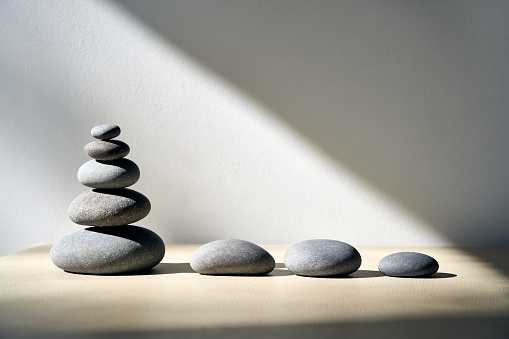 Zen stones cairn with copy space