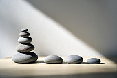 istock Zen stones cairn with copy space 1413606008