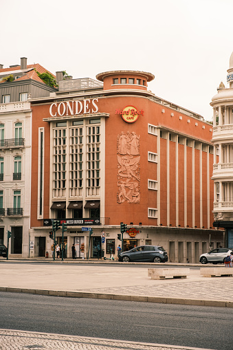 Lisboa , Portugal; 07 August 2022: General view of the entrance to the Hard Rock cafe in Lisbon