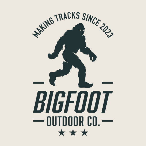 ilustraciones, imágenes clip art, dibujos animados e iconos de stock de icono de walking bigfoot - sighting