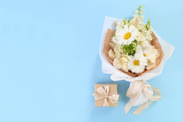 istock Mixed flowers bouquet flat lay 1413607519