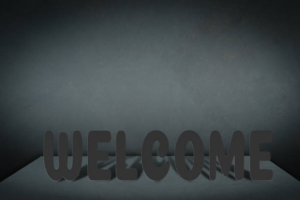 istock welcome poster on leaf background colorful gradient brush design Vector paper illustration. 1413610467