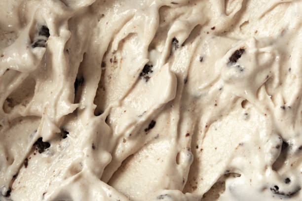 Ice cream background material. Ice cream with chocolate chips.