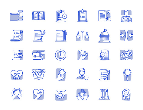 Regulations Hand Drawn Line Icon Set