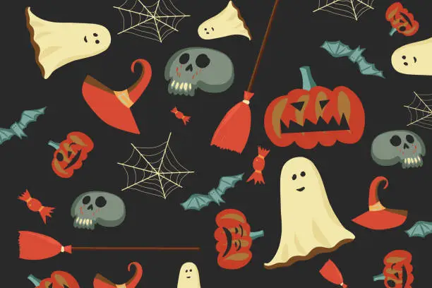 Vector illustration of Halloween Pattern