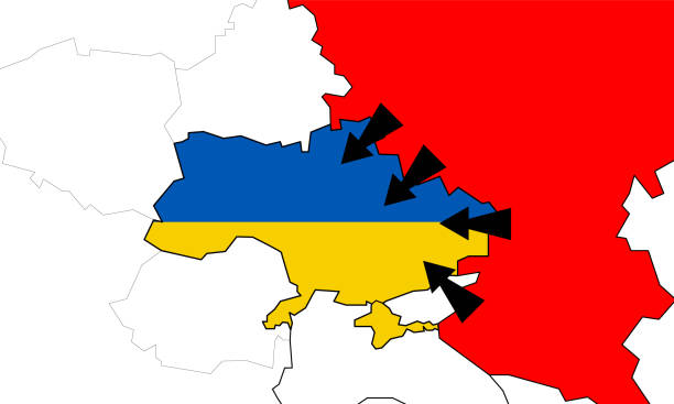 istock Ukraine crisis map. Ukraine and Russia military conflict. Geopolitical concept. Vector design 1413623690