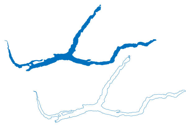 Lake Quesnel (Canada, North America) map vector illustration, scribble sketch map Lake Quesnel (Canada, North America) map vector illustration, scribble sketch map quesnel stock illustrations