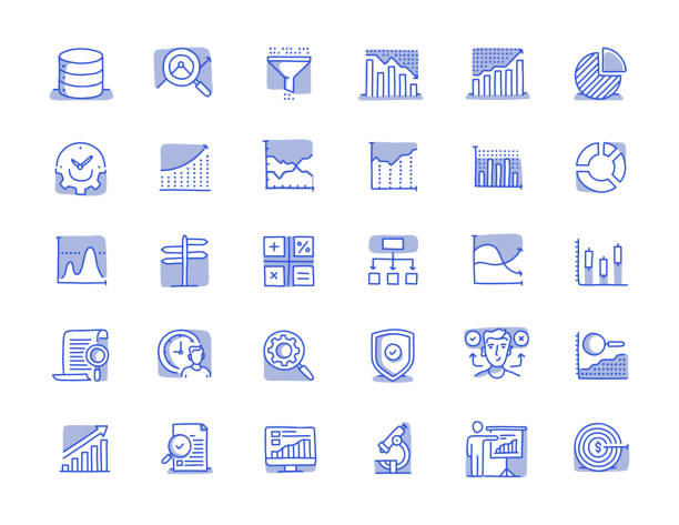 Data Analytics Hand Drawn Line Icon Set Data Analytics Hand Drawn Line Icon Set pros and cons chart stock illustrations