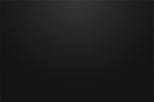 Black carbon texture - geometric dotted background. Dark technology cover, gradient trendy design.