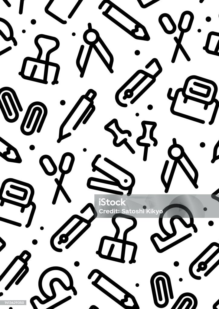 Stationery Vector Pattern Stationery Pattern Background For Graphic Designasize Vertical Stock ...