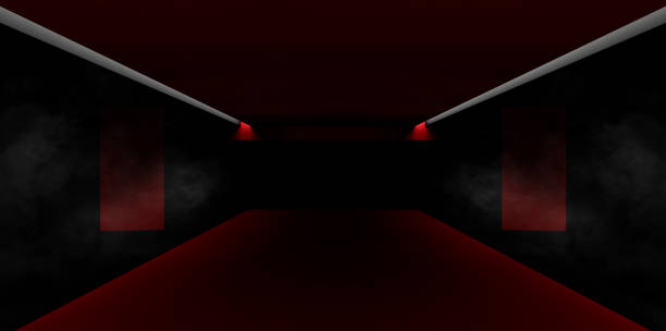 istock empty abstract industrial concrete interior. concrete floor and red room. 3d illustration 1413630211