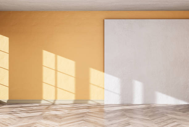 istock Empty room color wall and decorated with wooden floors. 1413630276