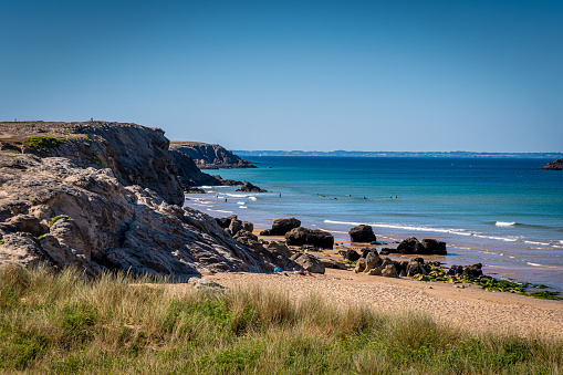 Playa de Langre in Santander Cantabria at Cantabrian Sea of northern Spain. Ribamontan al Mar