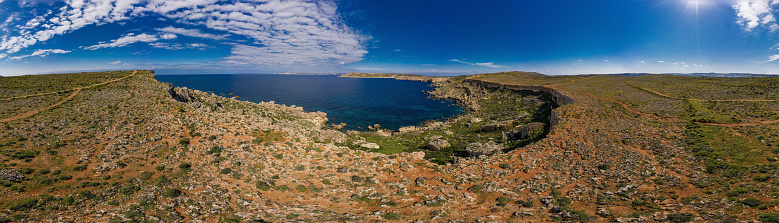 Drone Shot of Sea/land scape in Malta