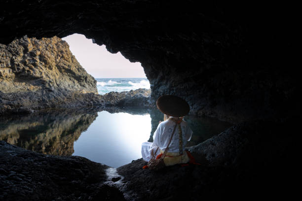 istock Shugendo monk sitting in cave and meditating 1413638207