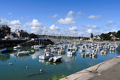Pléneuf-Val-André, France, July 5, 2022 - The Port de Dahouët in the Côtes-d'Armor department of Brittany