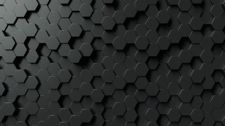 Black metallic honeycomb background