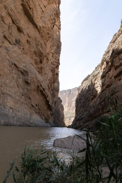 istock Swimmers in Rio Grande between Mexico and Texas in Big Bend 1413642341
