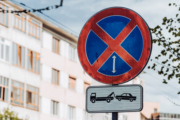 istock No parking road sign 1413642601