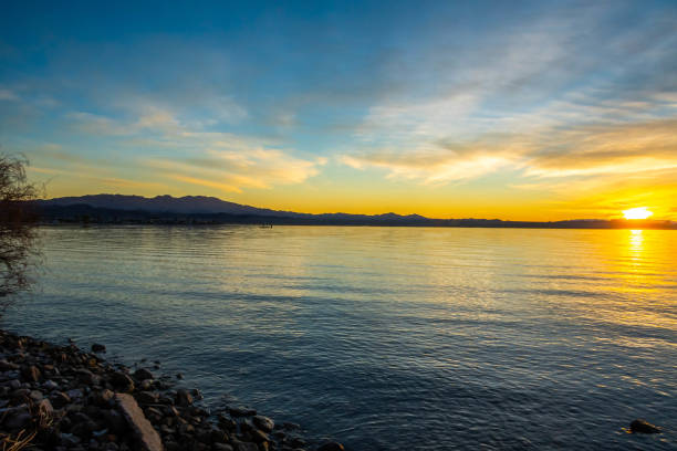 istock Dramatic vibrant sunset scenery in Lake Havasu State Park, Arizona 1413642960