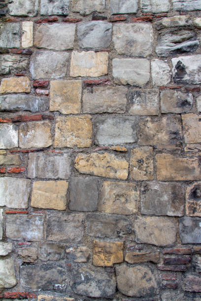 istock Medieval gray color stone wall texture background 1413645925