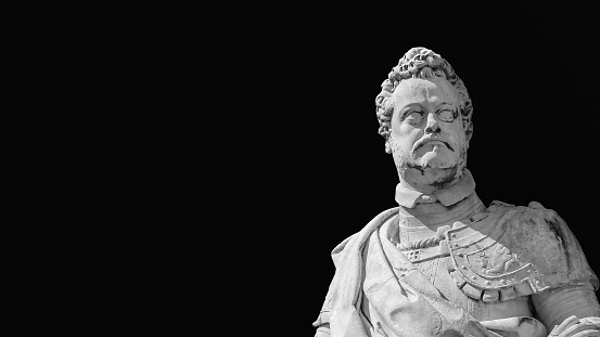 Ferdinando I Medici, Grand Duke of Tuscany. A marble statue erected in 1594 in the historical center of Pisa