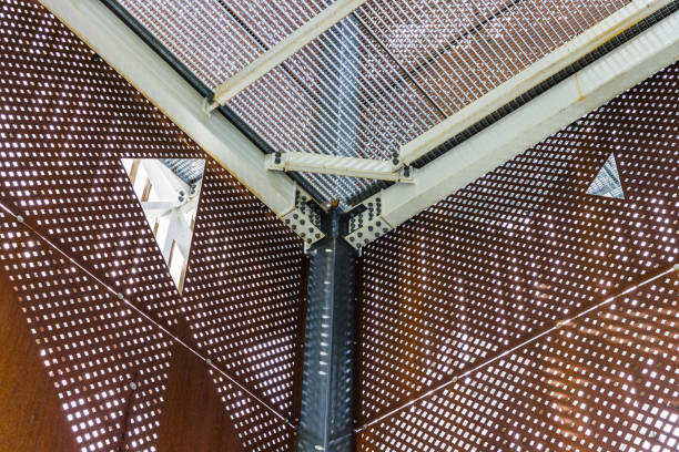 istock Massive industrial steel construction with rusty steel plates 1413648832