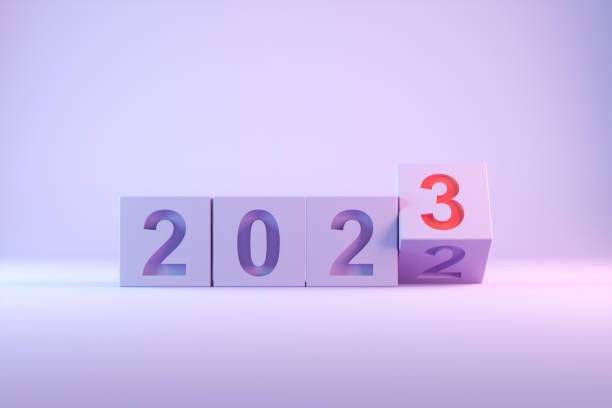 istock 2023 new year, cube dice shapes, changing from 2022 to 2023 1413652231