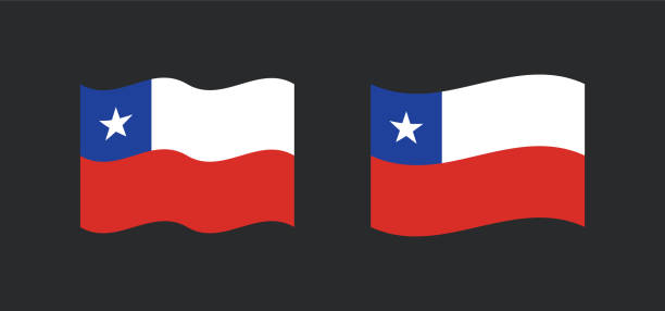Flag of chile waving variants. Chilean national symbol vector icon. Flag of chile waving variants. Chilean national symbol vector icon. flag of chile stock illustrations
