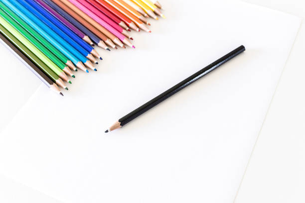 istock Multicolored pencils, colored pencils on white background. 1413654870