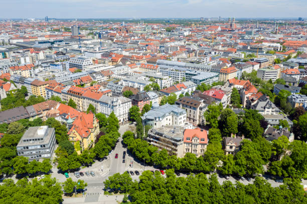 istock Residential District in Central Munich, Aerial View 1413654878