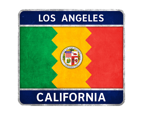 Flag of Los Angeles in California, USA