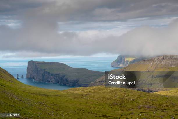 View Of Tjørnuvík Beach From Above Streymoy Faroe Island Stock Photo - Download Image Now