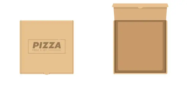 Vector illustration of Pizza cardboard box