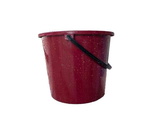 istock Red plastic bucket for cleaning isolated on a white background 1413662565